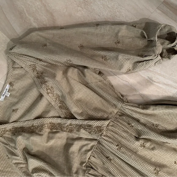 Madewell Marianna Puff-Sleeve Midi Dress in Welsh Blossoms embroidered wrap S - Picture 5 of 8